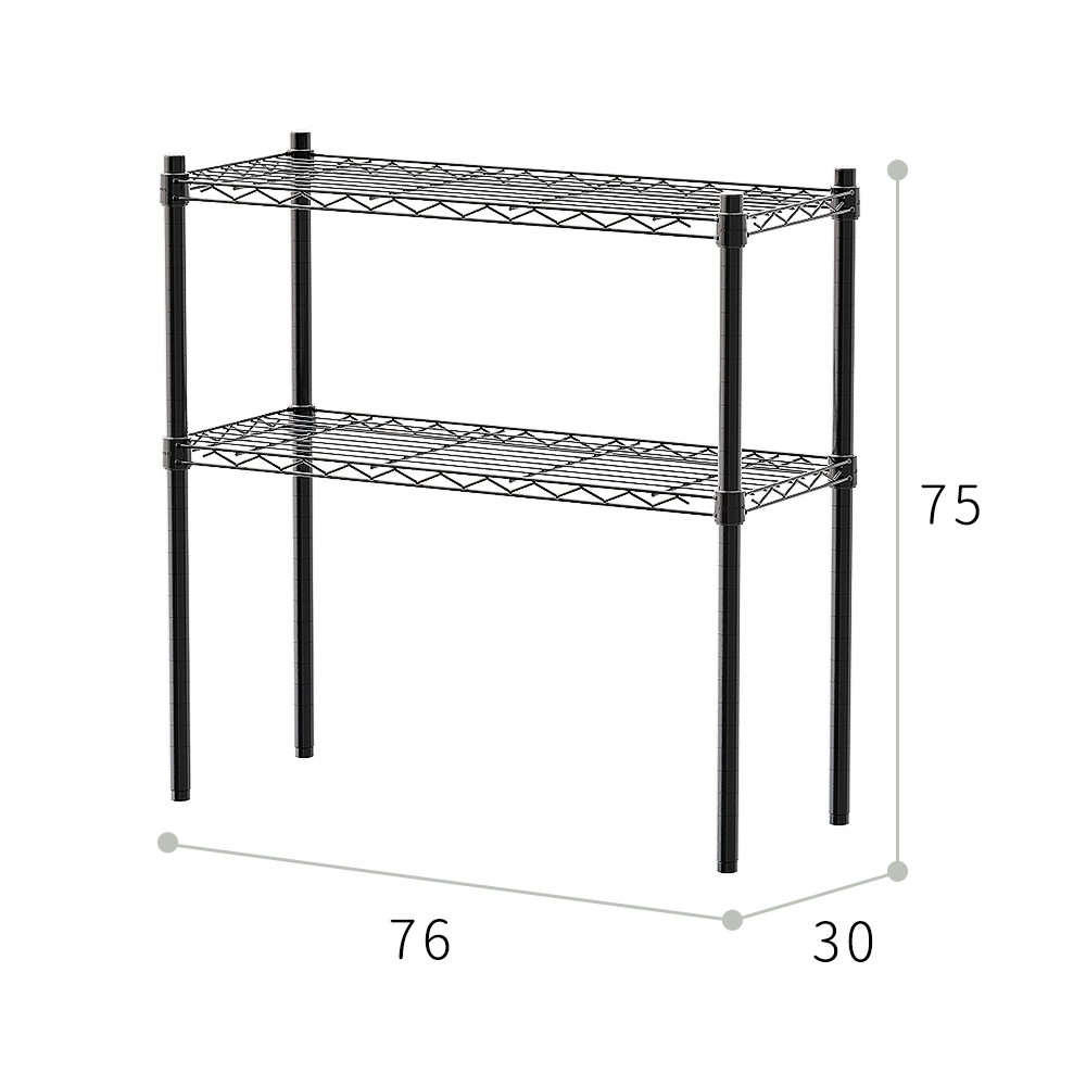 【Y HOUSE】76x30x75cm Lightweight Two-layer Iron Rack Iron Rack Shelf - Painted Black, , large
