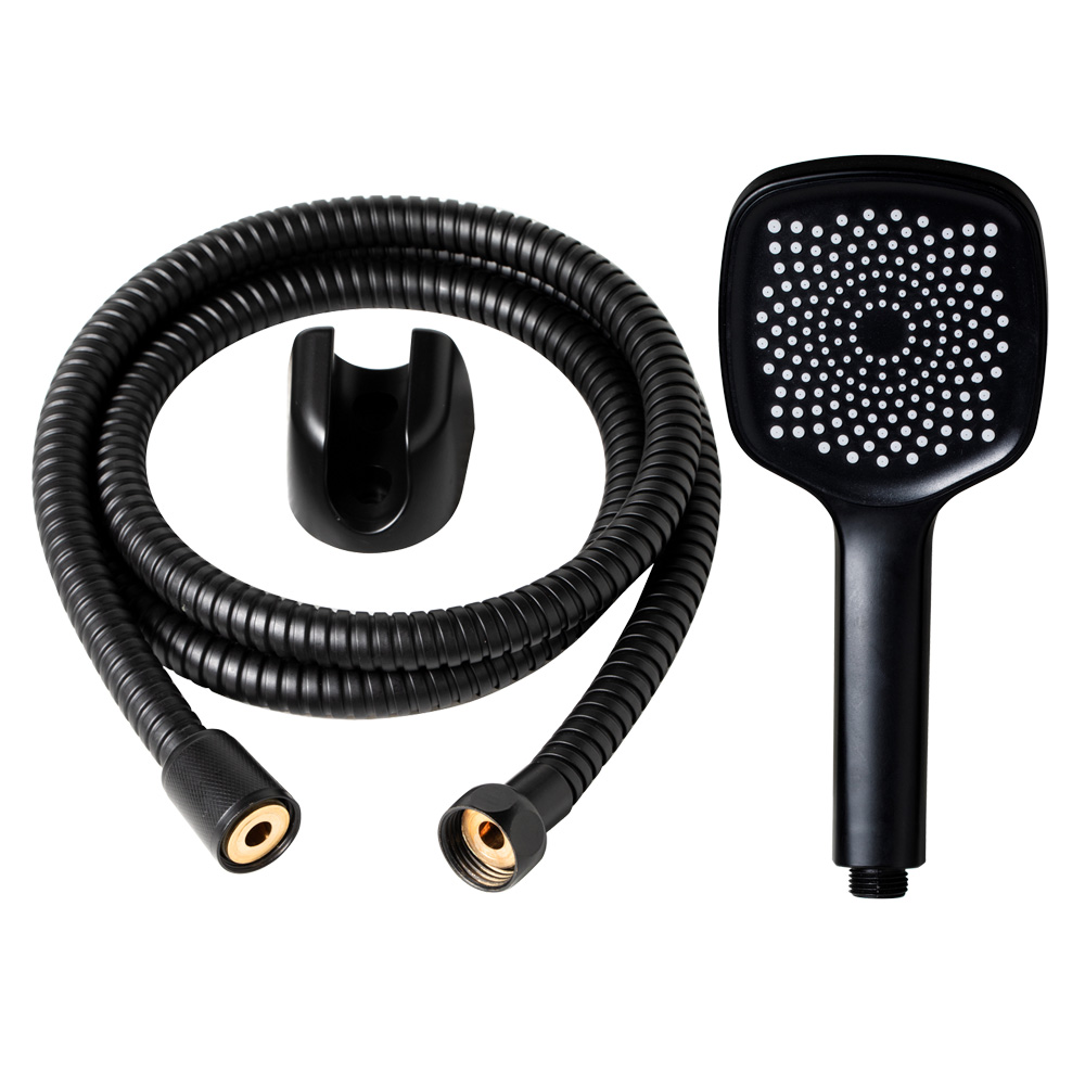 Black single function shower head set, , large