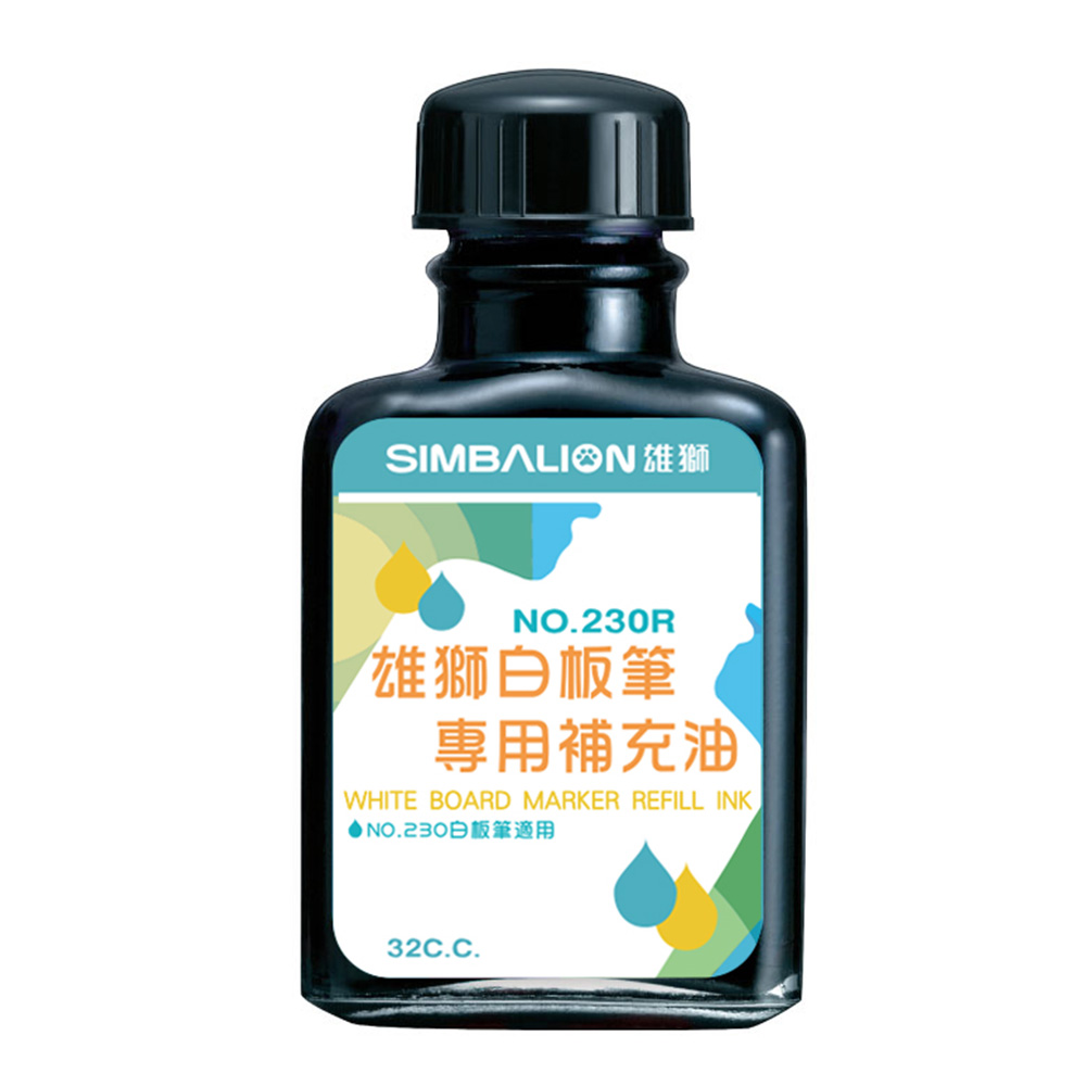 【龍品文創】雄獅 32cc 白板筆補充水 -黑-1瓶 白板筆水