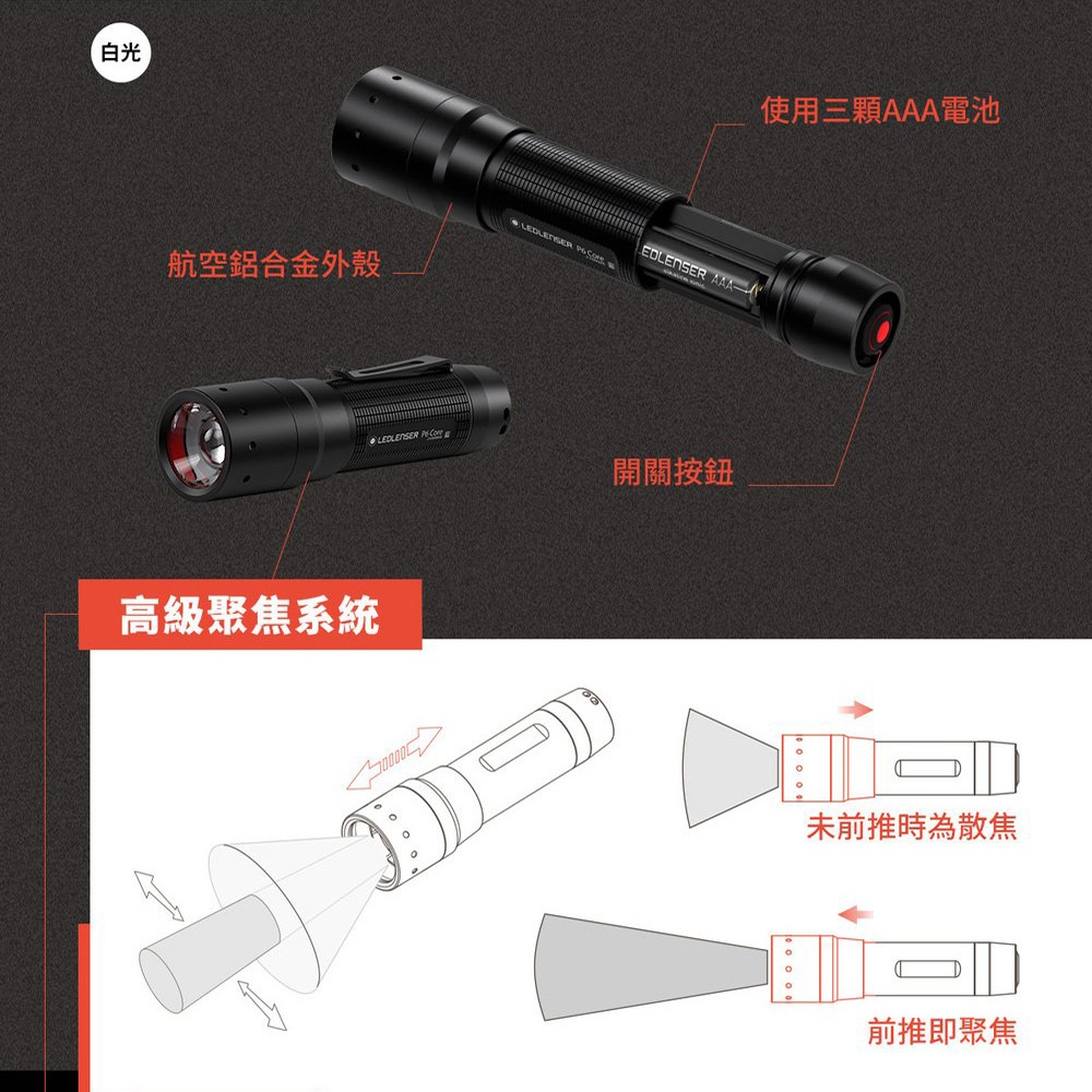 七年保固✅限時優惠【德國Ledlenser】P6 Core 快速調焦手電筒, , large