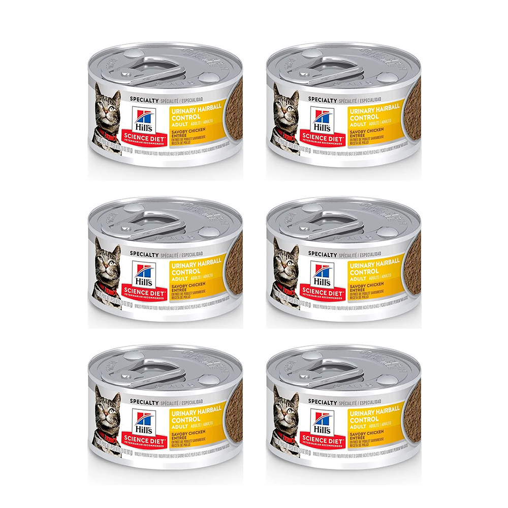 【Hills 希爾思】成貓泌尿道毛球控制主食罐-香嫩雞肉 82gX6罐/盒(10138), , large