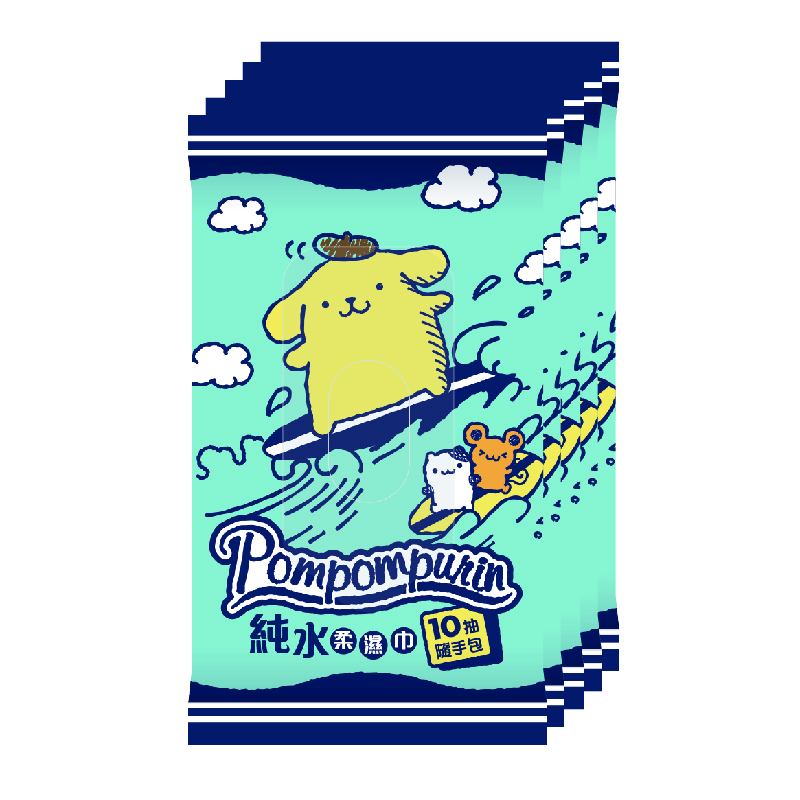 [寶富華]布丁狗 純水柔濕巾10抽×5包