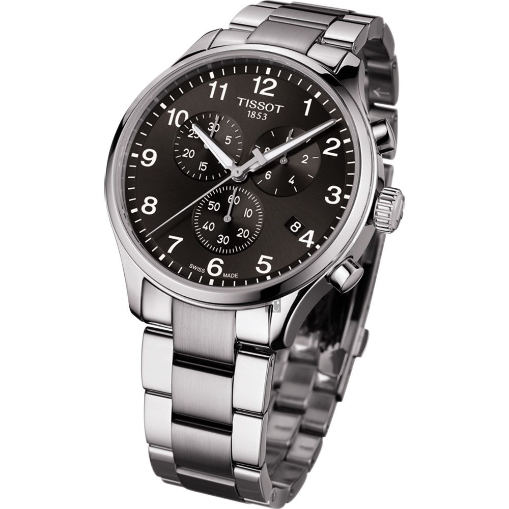 TISSOT天梭 韻馳系列 Chrono XL計時手錶-灰x銀/45mm  T1166171105701, , large