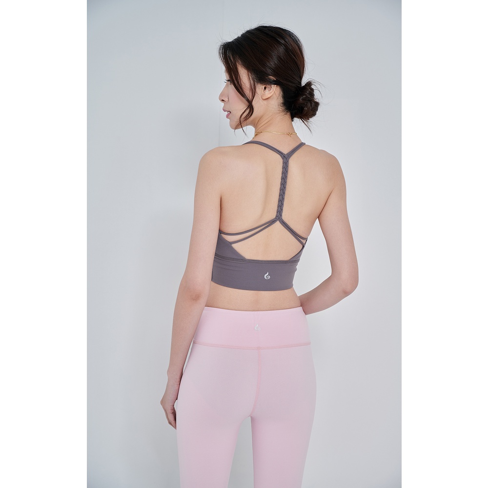 YOGA FLOW Alma Bra - 麻花短版上衣 - 黛紫 Old Lavender, , large