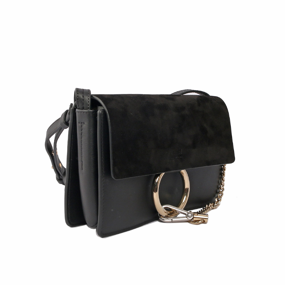 CHLOE' Faye Suede Shoulder Bag側揹肩包/黑色, , large