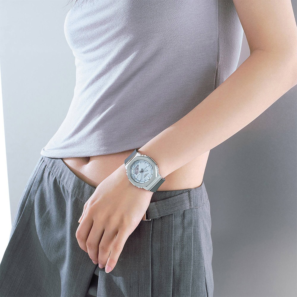 CASIO 卡西歐 G-SHOCK 粉彩金屬八角手錶 女錶 GM-S2110-2A, , large