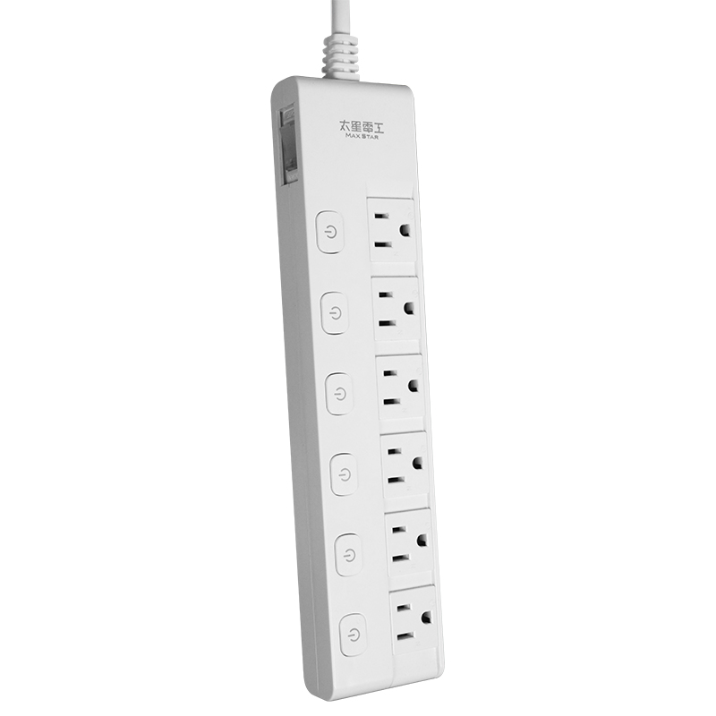 蓋安全七開六插滑蓋電腦線3P/6尺, , large