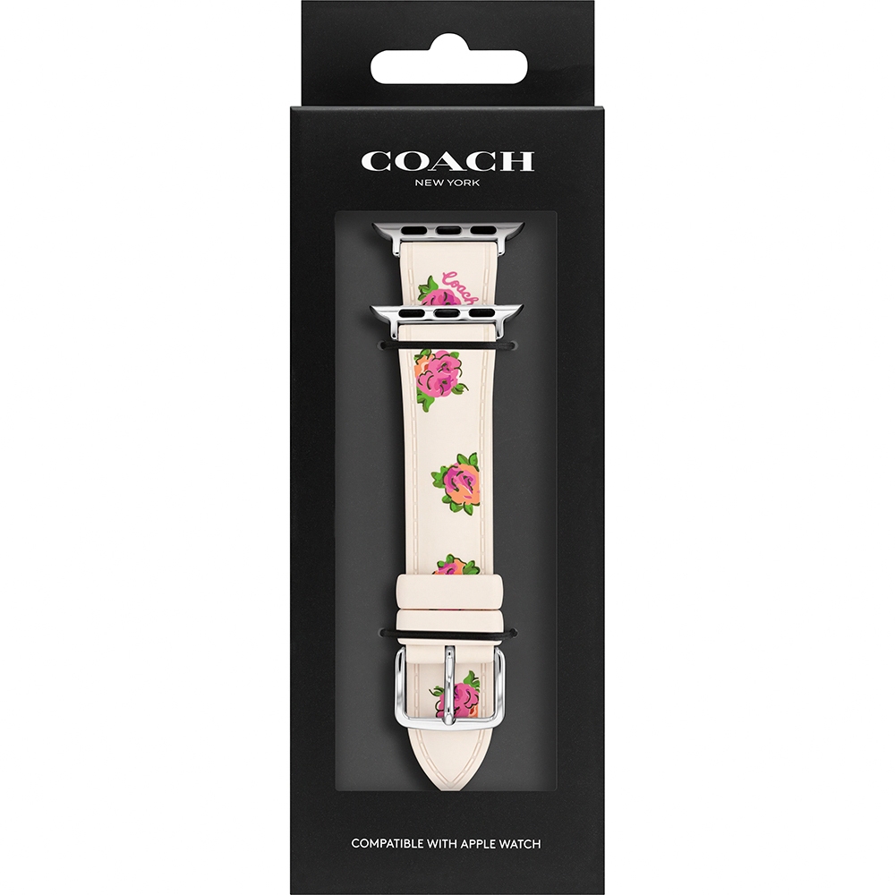 COACH Apple Watch 錶帶 38/40/41mm適用 優雅花朵 矽膠錶帶(不含手錶), , large