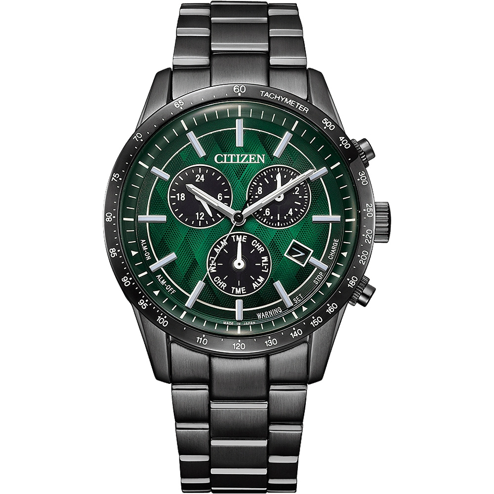 CITIZEN 星辰 極光之森 限定 光動能紳士計時手錶-39.5mm BL5497-85W, , large