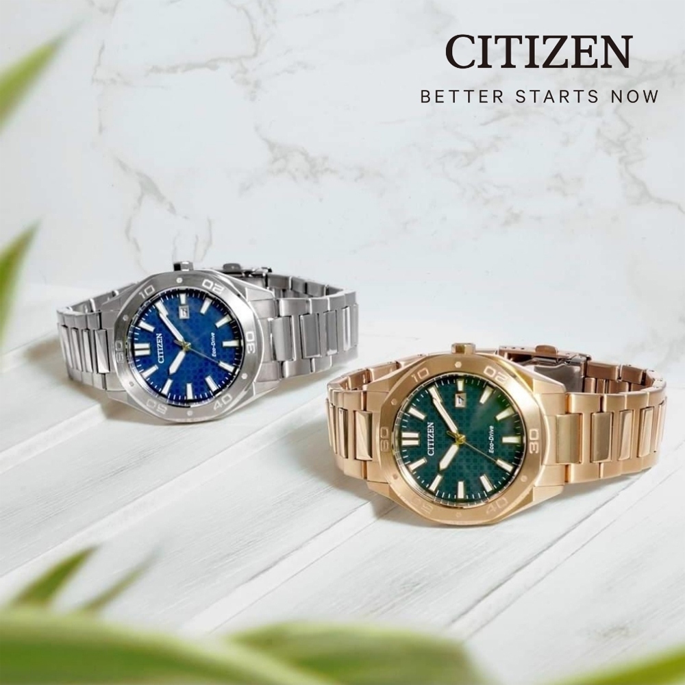 CITIZEN 星辰 光動能八角形格紋面手錶 BM7630-80L, , large