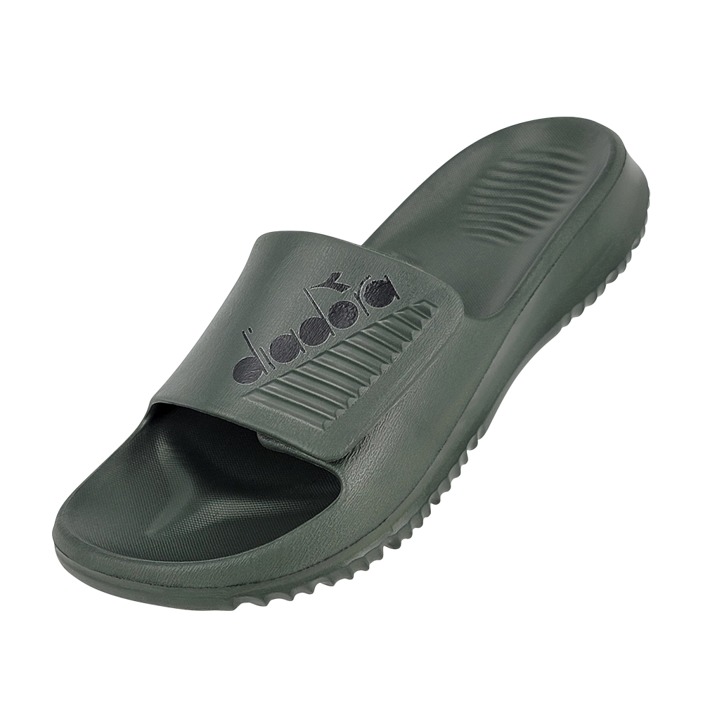 DIADORA迪亞多那 紓壓厚底拖鞋 MIT台灣製造 休閒 運動 時尚 魔鬼氈 彈力 舒壓 足弓支撐 排水 防滑 黑 綠, , large