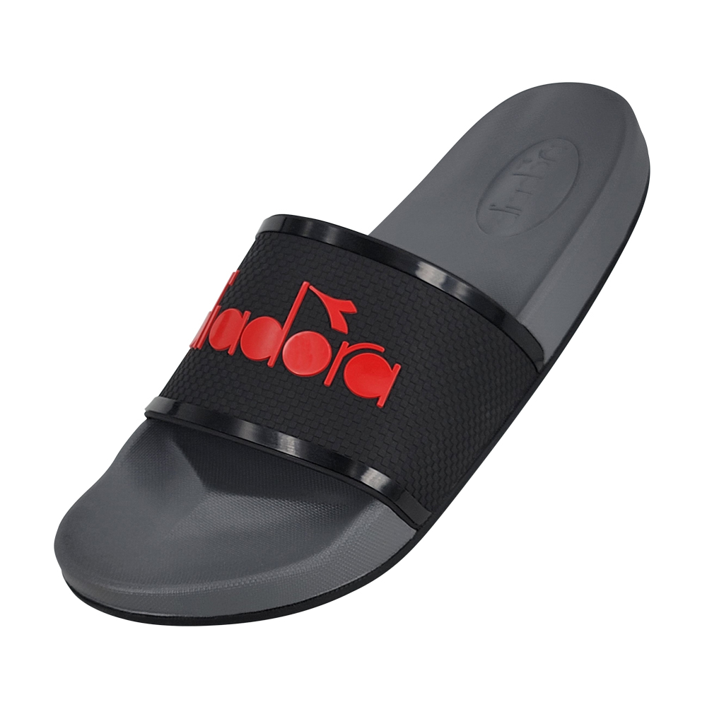 DIADORA迪亞多那 防水止滑運動拖鞋 男鞋 休閒 不吸汗 柔軟 吸衝 舒壓 足弓支撐 耐穿 耐磨 止滑 灰紅 黑綠, 灰紅,28, large