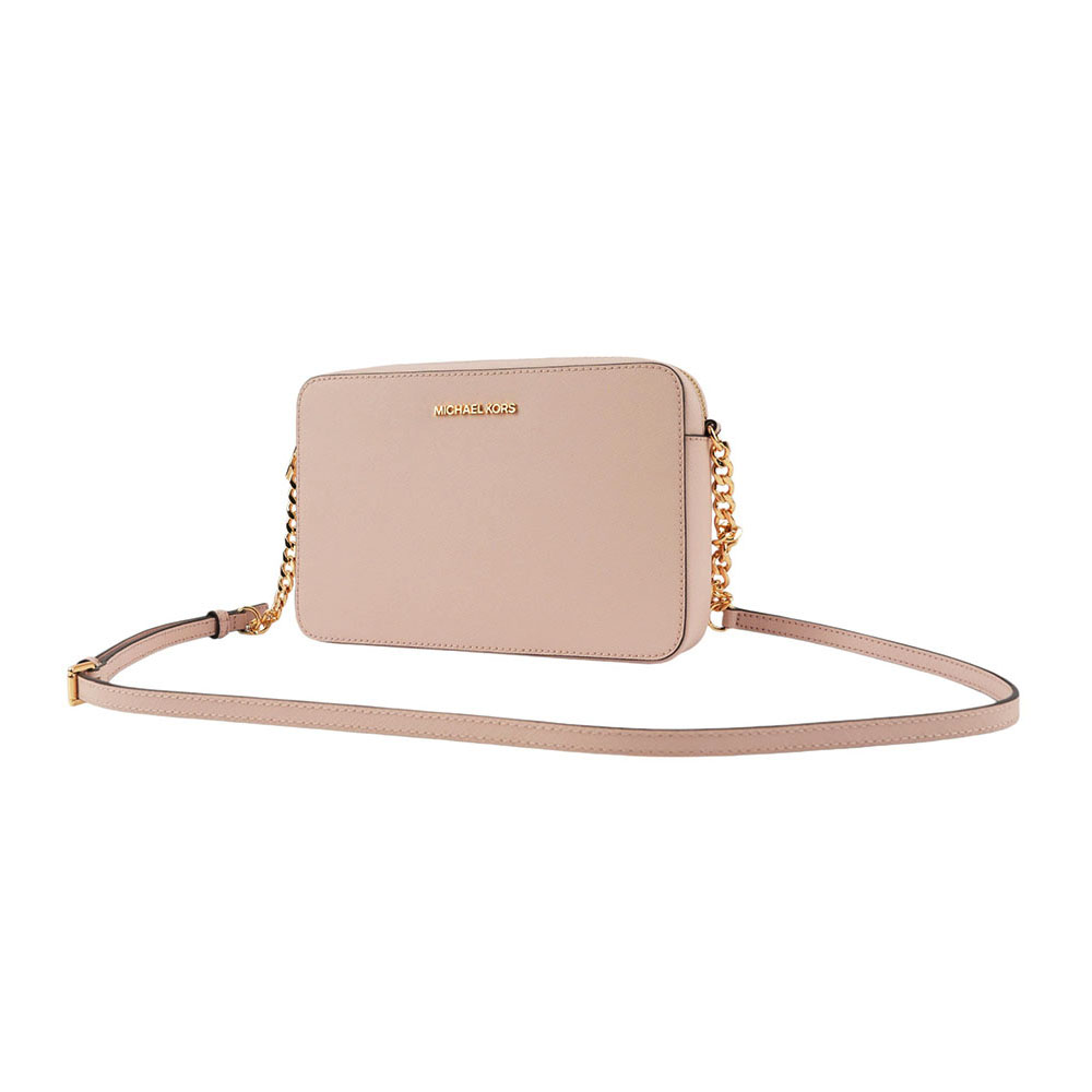 Michael Kors 金字logo方形鏈帶斜背包/粉色, , large