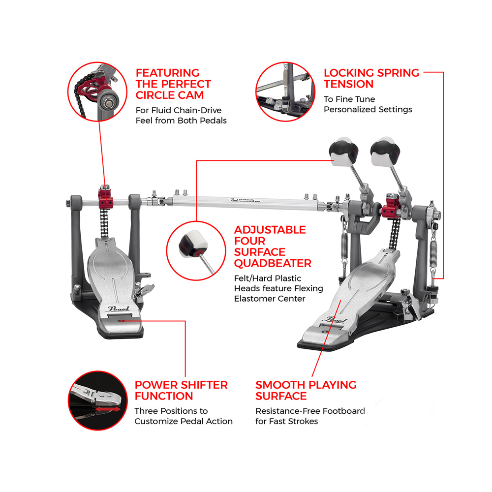 Pearl P-1032R 雙踏 (紅款) ELIMINATORSOLO【敦煌樂器】, , large