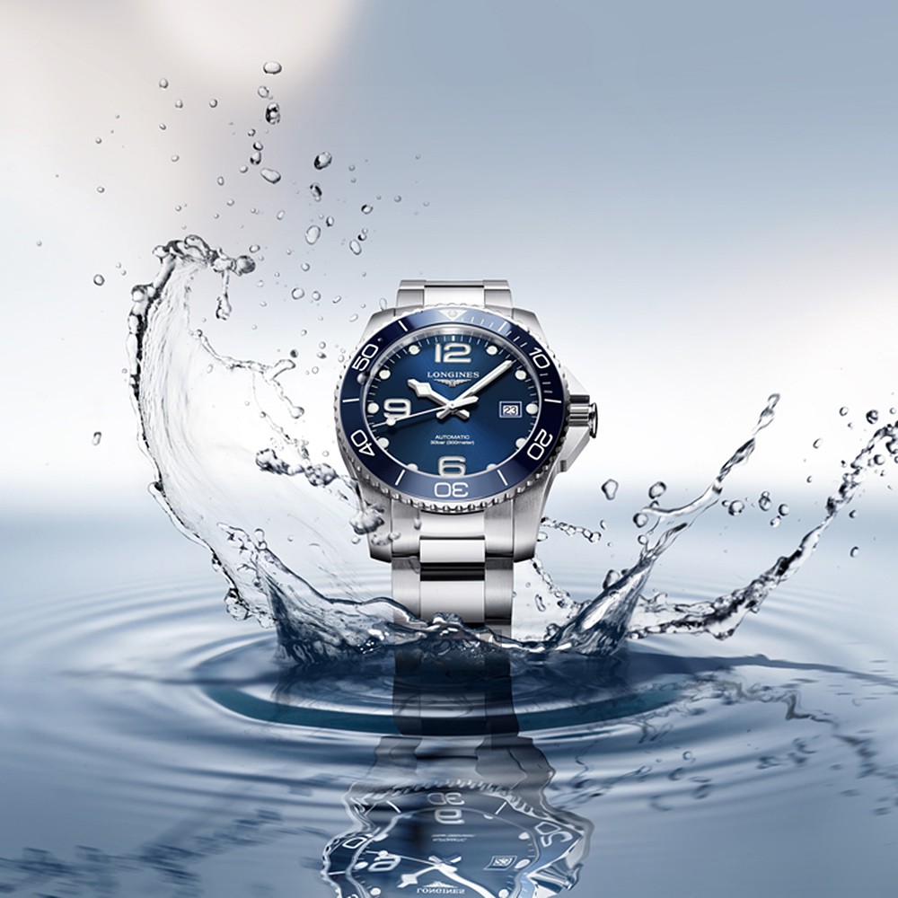 LONGINES 浪琴 深海征服者浪鬼陶瓷潛水機械錶-藍x銀/43mm L37824966, , large