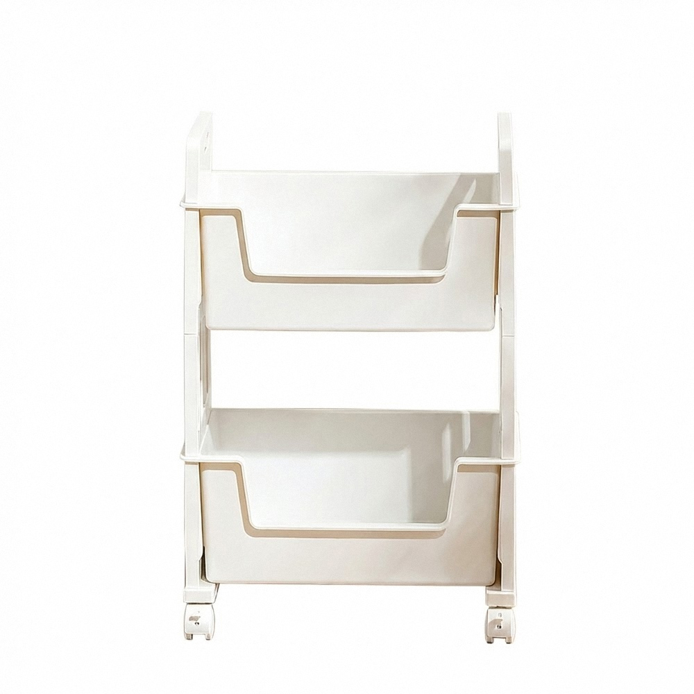 【上手家居】雙層帶輪收納箱 白色(玩具收納箱/附輪收納箱/塑膠收納箱/滑輪收納箱), , large