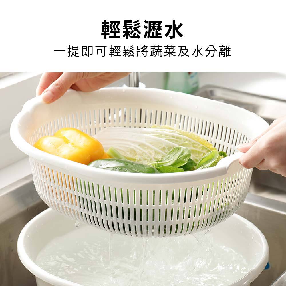 雙層瀝水籃 瀝水籃 洗菜籃 Sanada 日本製 水果籃 洗菜瀝水籃 D5550 D5524 雙層洗菜藍 Ho覓好物, , large