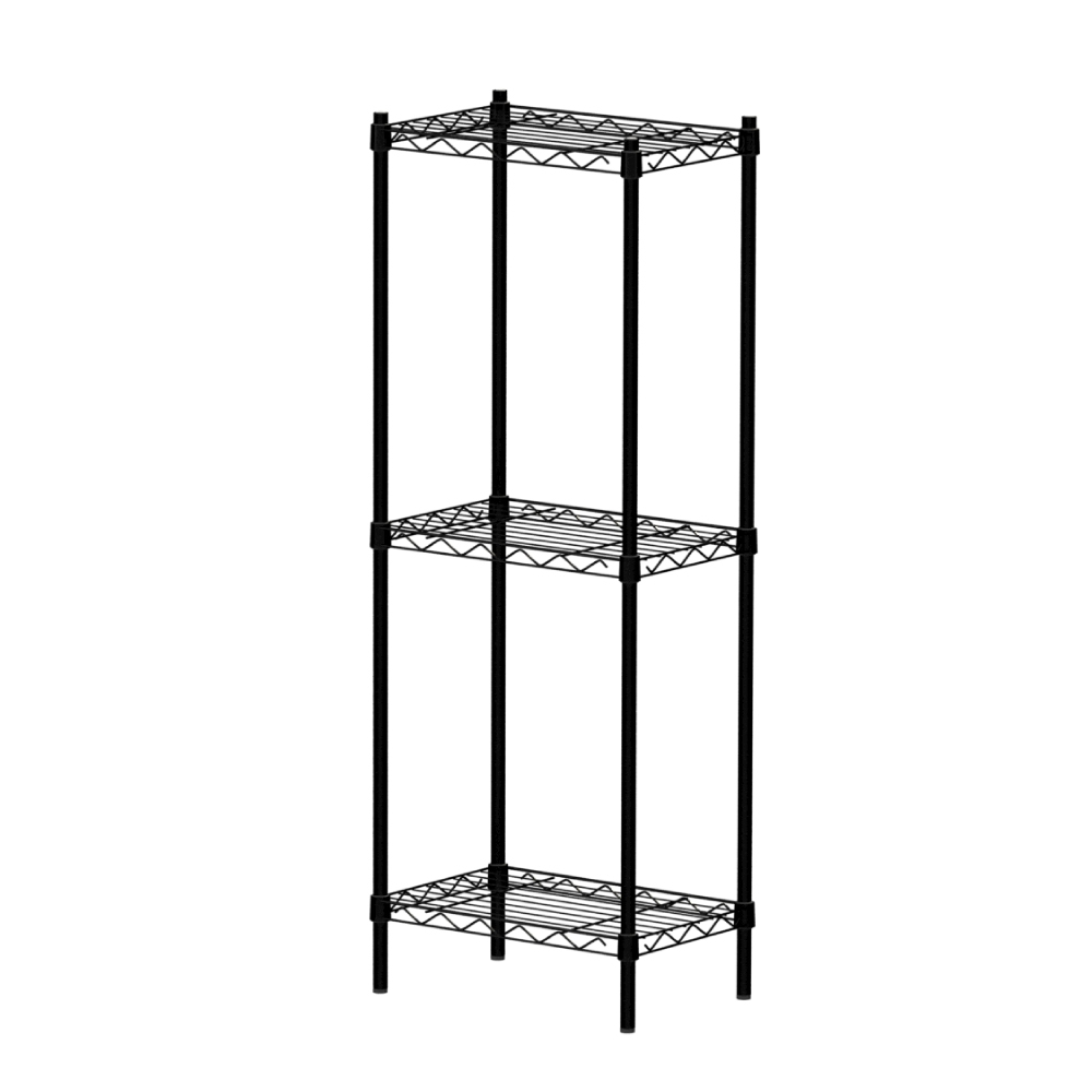 KIWISH 43x28x60H Black 3-Tier Wire Shelving Unit | Heavy Duty Metal Storage Rack | Made in Taiwan, Free Shipping, , large