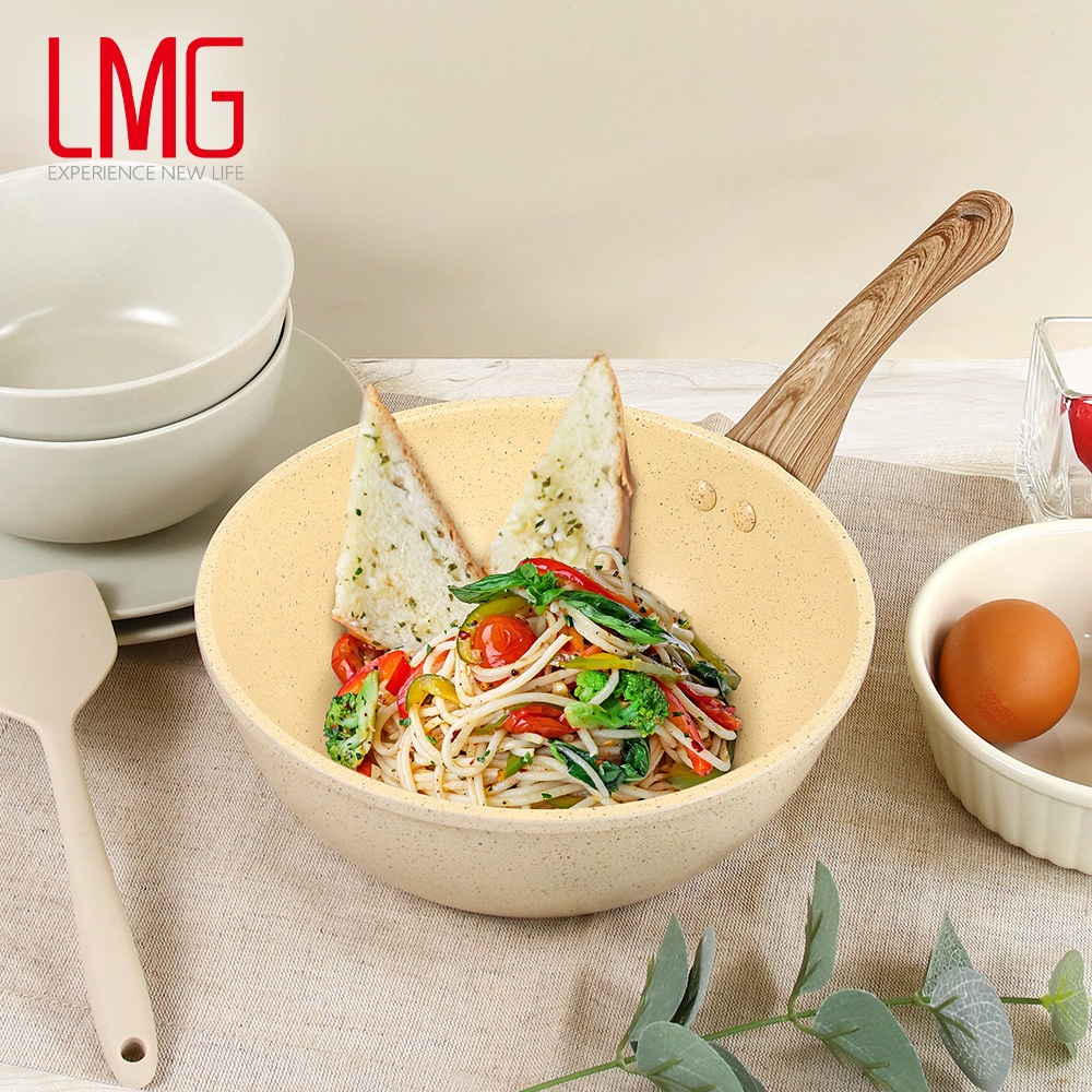 【LMG】香草系列日式不沾炒鍋20cm無鍋蓋 適用各種爐具, , large