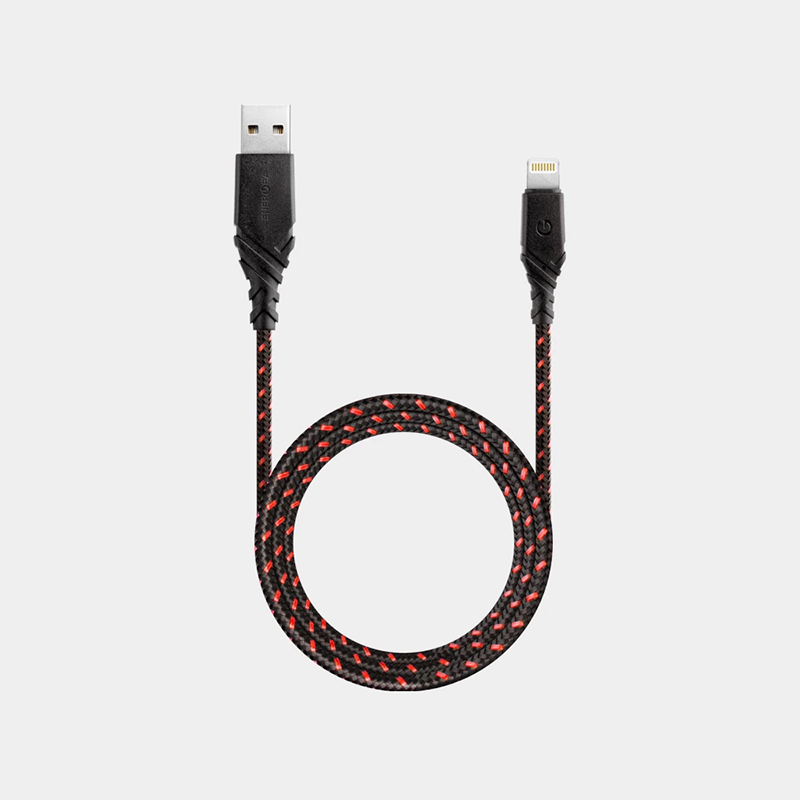 [亞瑟3C]ENERGEA Lightning to USB-A
DuraGlitz 超強編織耐彎折快速充電線  1.5M-紅色, , large