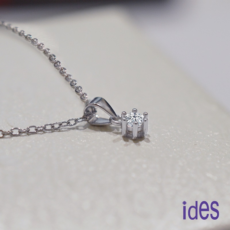 [ides愛蒂思] 情人送禮 守護系列10分E/VS1八心八箭EX車工鑽石項鍊鎖骨鍊/經典六爪（刻字墜2選1） 款式選項請於訂單備註, , large