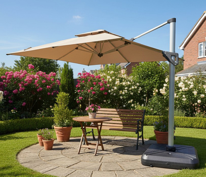 3-meter outdoor sunshade umbrella, outdoor umbrella with seat, , large