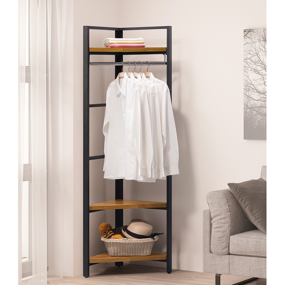 【唯熙傢俱】安迪工業風柚木色衣角架, , large