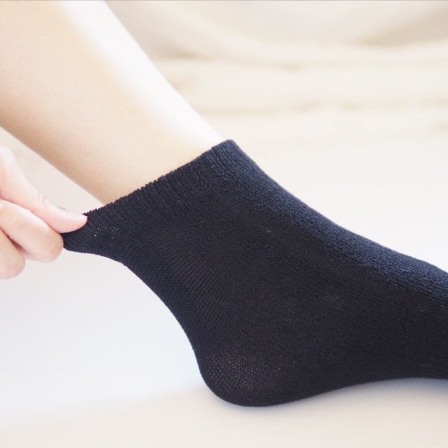 [Kaimei Cotton] 6 pairs set, black MIT made in Taiwan, antibacterial and deodorizing flat cotton toe socks, , large