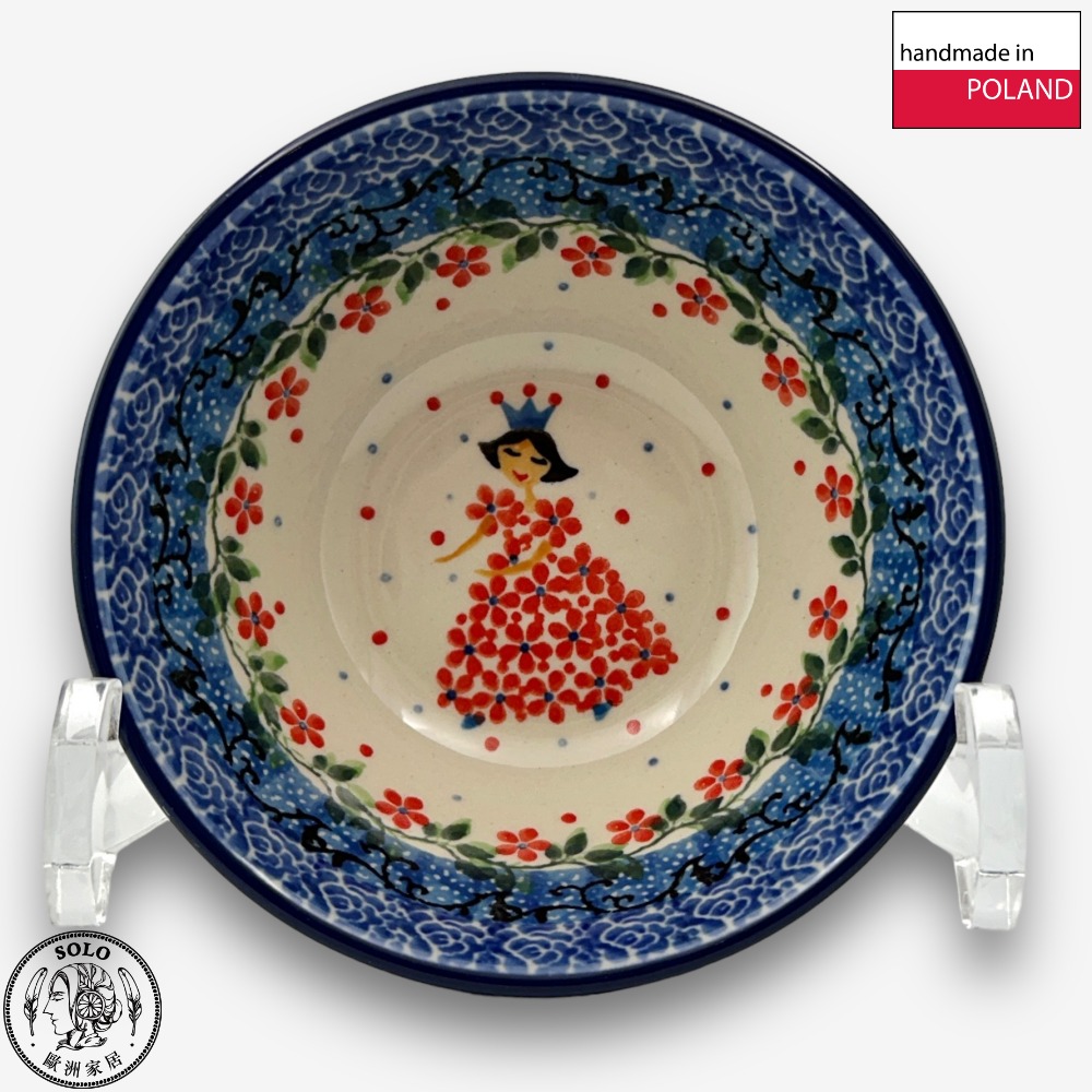【SOLO Vintage】CA Polish Pottery 12cm Small Bowl Sauce Dish Dessert Bowl Ice Cream Bowl Pudding Bowl Red Princess Series, , large