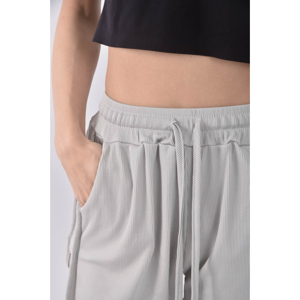 (S) 【粿粿私服】高腰灰色短褲二手衣, , large