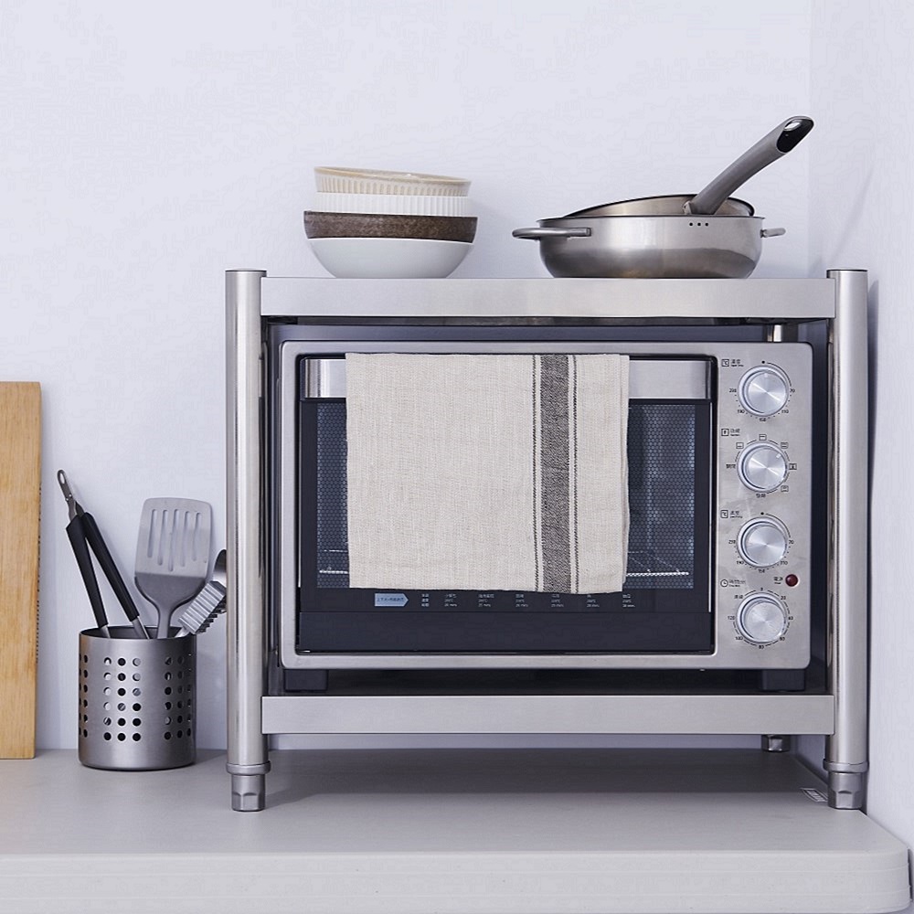 【誠宜居家】70x40x53公分 升級款加粗加厚(二層不鏽鋼置物架)-加強底部橫梁 收納架 不鏽鋼置物架 不銹鋼置物架 廚房不銹鋼置物架 置物架 家電架 廚房架 架子, , large