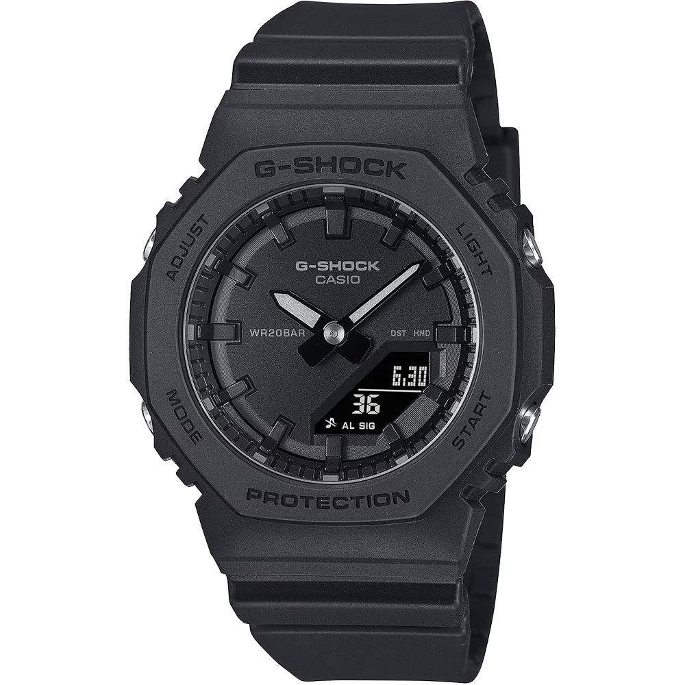 CASIO 卡西歐 G-SHOCK 單色美學八角手錶 中性錶 女錶 GMA-P2100BB-1A, , large