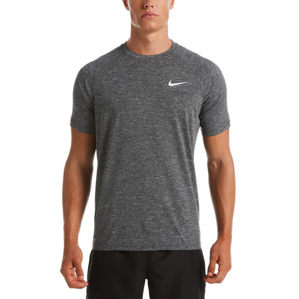Nike Heather 男 短袖 上衣 T恤 防曬衣 抗UV 運動 訓練 慢跑 麻灰 [NESSA589-001], , large