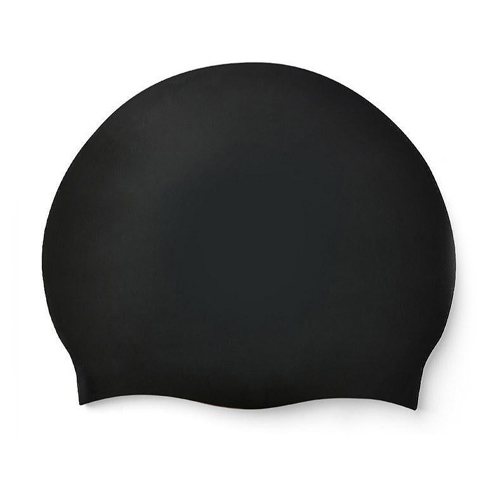 NIKE 成人矽膠泳帽 比賽 競賽 訓練 游泳 運動 簡約 素色 通用尺寸 低過敏 彈性 舒適 矽膠 貼合 耐用 黑 藍, 黑, large