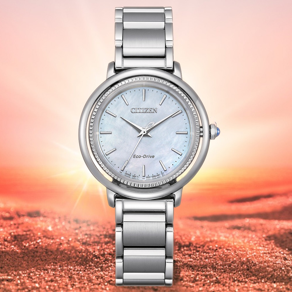 CITIZEN 星辰 L系列 珍珠貝光動能女錶 EM1100-84D, , large