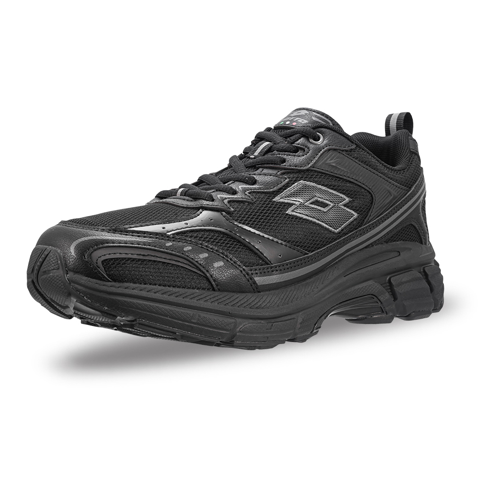 LOTTO男復古慢跑鞋-黑灰29