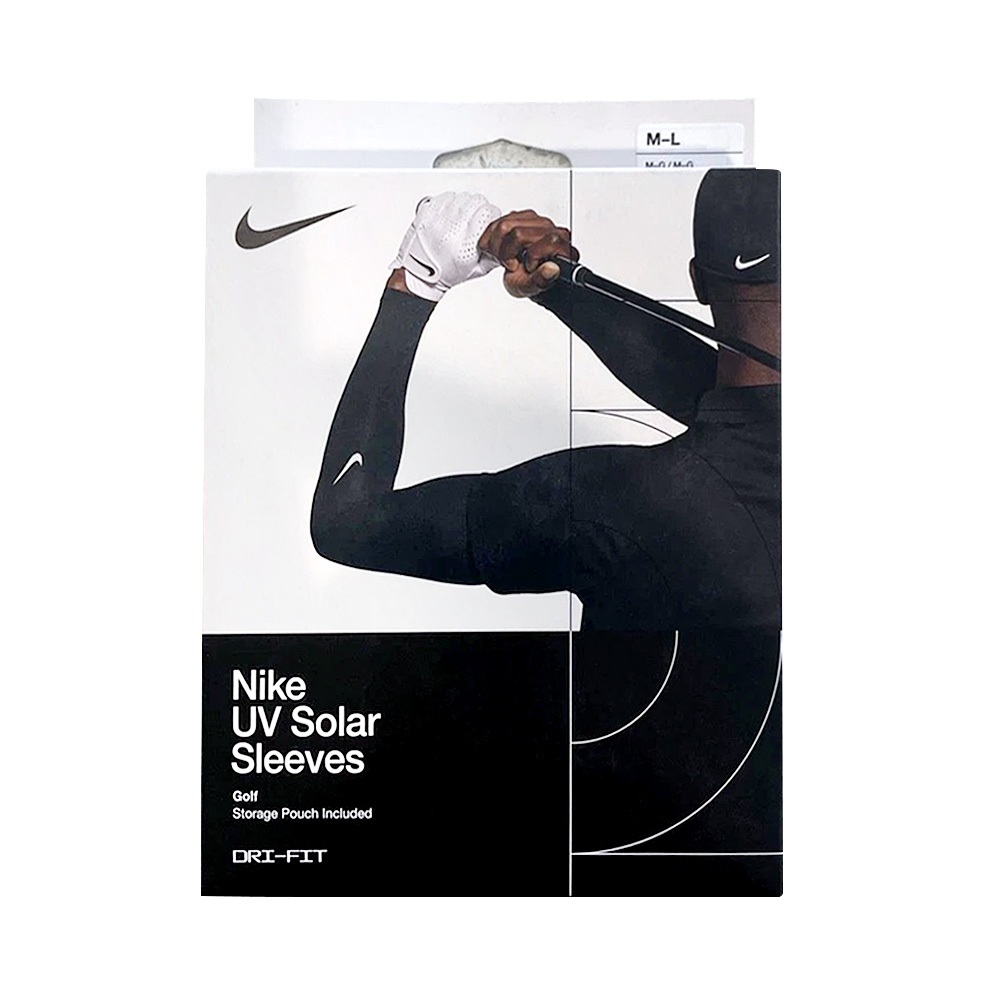 NIKE UV GOLF 臂套 2.0 一雙入 高爾夫球臂套 附收納袋 透氣 快乾 防曬 抗紫外線 柔軟 防滑 黑 白, , large