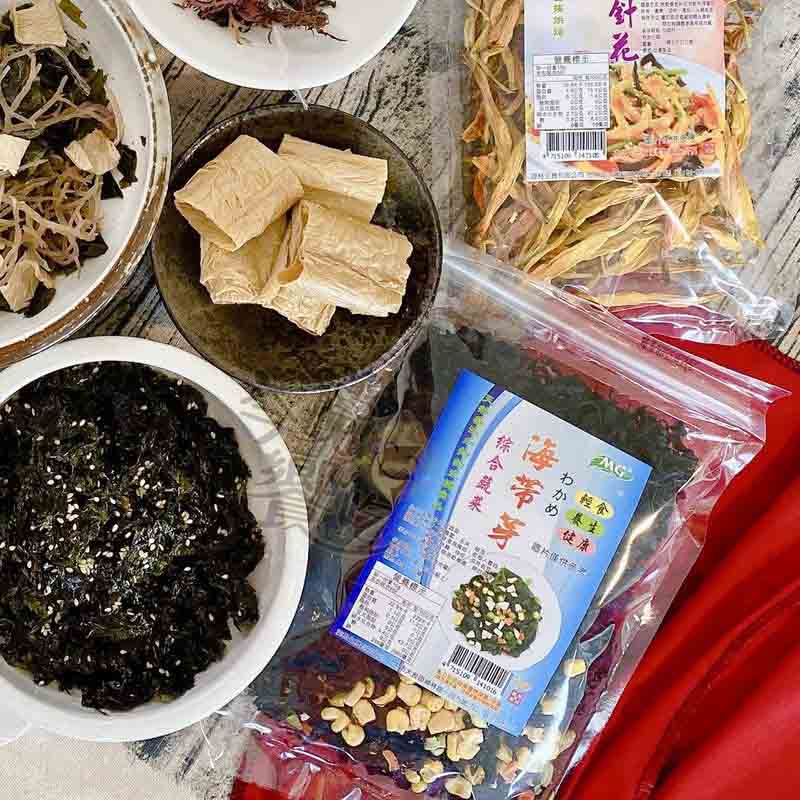 年後輕食 纖女系列 女王節主題 茂格低GI系列任選(寒天海藻沙拉40G/即食腐竹90g/優蛋白豆皮70g/海帶芽(綜合蔬菜)80G) [3袋免運組], , large