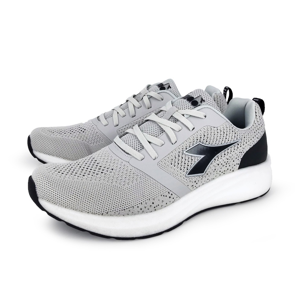 DIADORA迪亞多那 專業避震慢跑男鞋 男運動鞋 慢跑鞋 吸濕 排汗 透氣 散熱 保護後跟 Q彈 輕量 止滑 黑 灰, , large