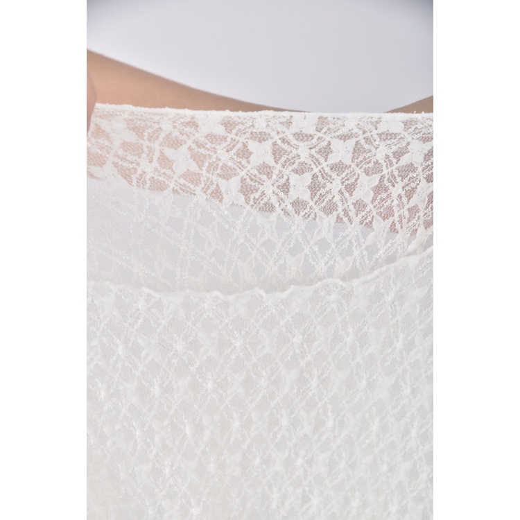 (M) zest質感蕾絲木耳邊圓領白色長袖上衣二手衣, , large