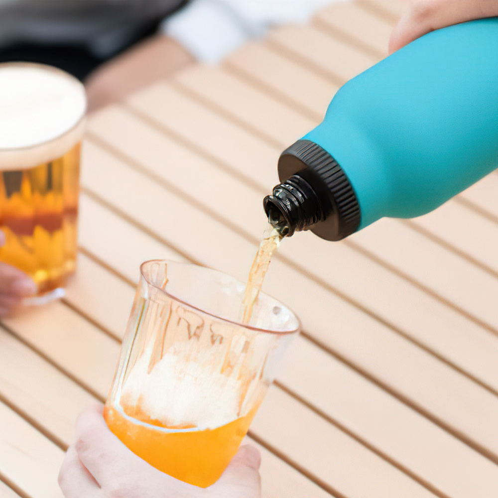 【日本孔雀Peacock】氣泡水 汽水 碳酸飲料 專用 316不鏽鋼保溫杯600ML-磨砂黑(抗菌加工), , large