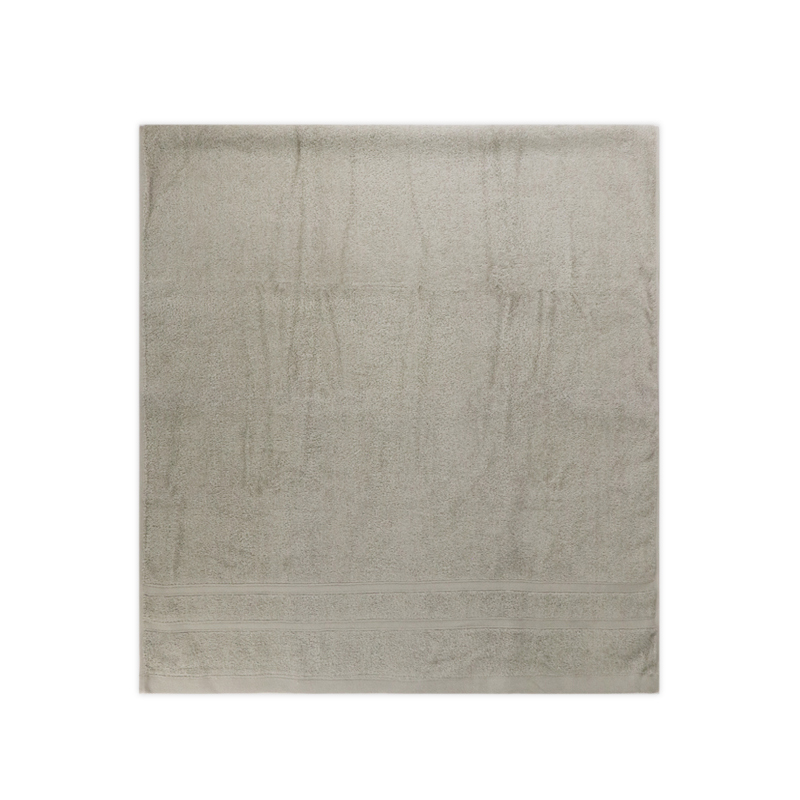 雙層緞檔浴巾-亮灰, , large
