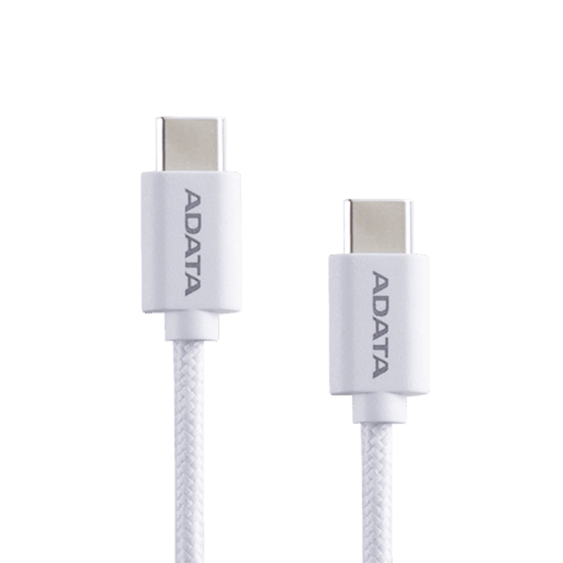 【ADATA 威剛】USB-C to USB-C 白色 充電傳輸線 編織線 長度 200cm, , large