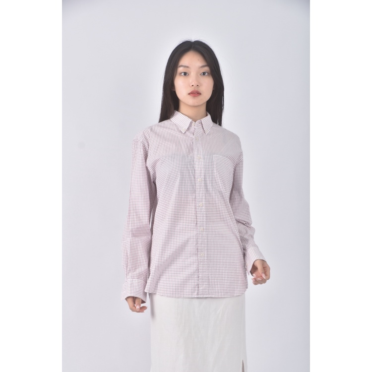 (S) uniqlo質感棉質純棉白色襯衫上衣二手衣, , large