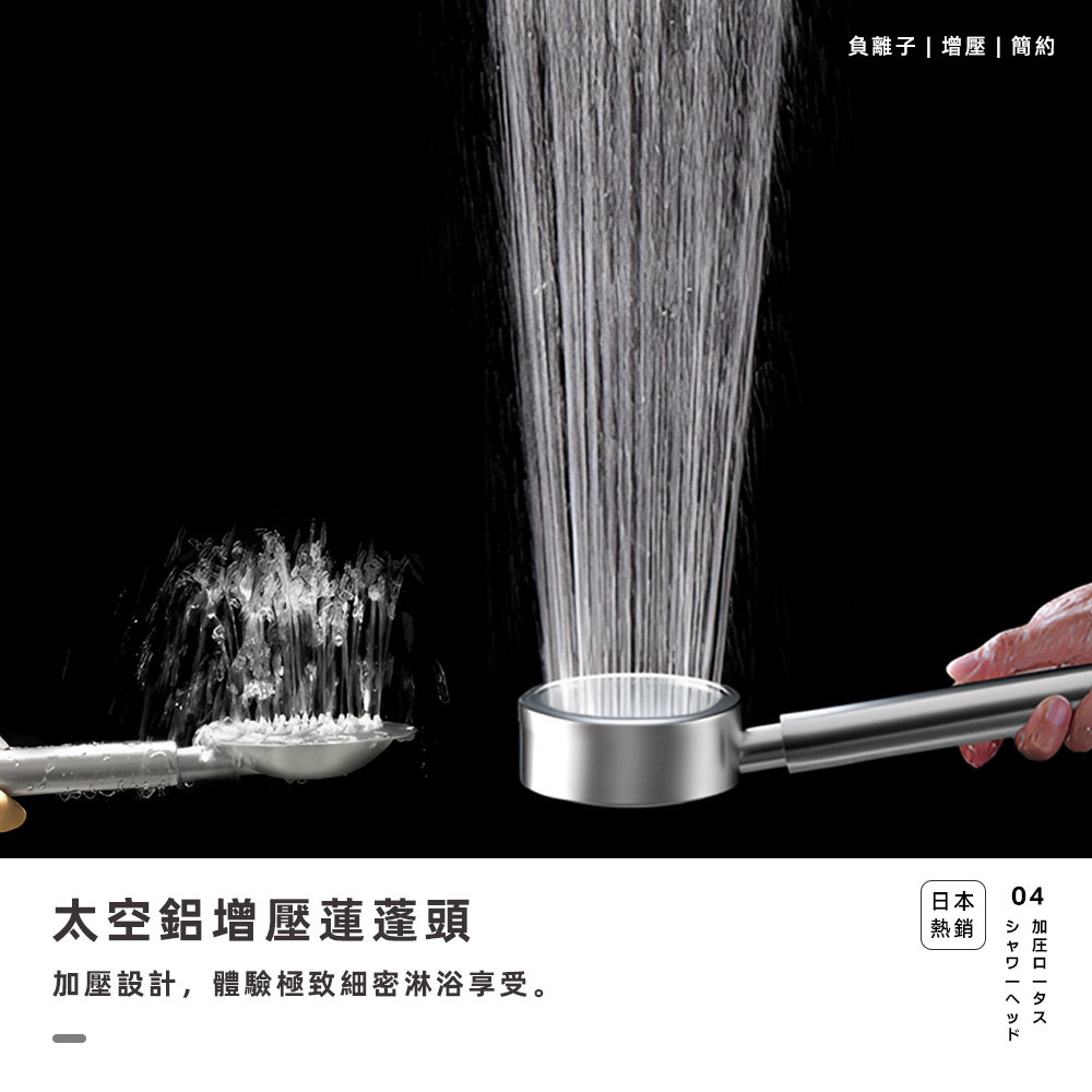 【上手家居】太空鋁蓮蓬頭 銀色(花灑/增壓蓮蓬頭/過濾蓮蓬頭/加壓蓮蓬頭/增壓花灑/浴室蓮蓬頭/浴室花灑), , large