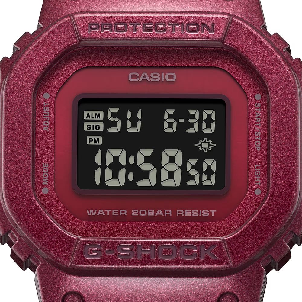 CASIO 卡西歐 G-SHOCK 勃根地酒紅系列 方形電子手錶 GMD-S5600RB-4, , large
