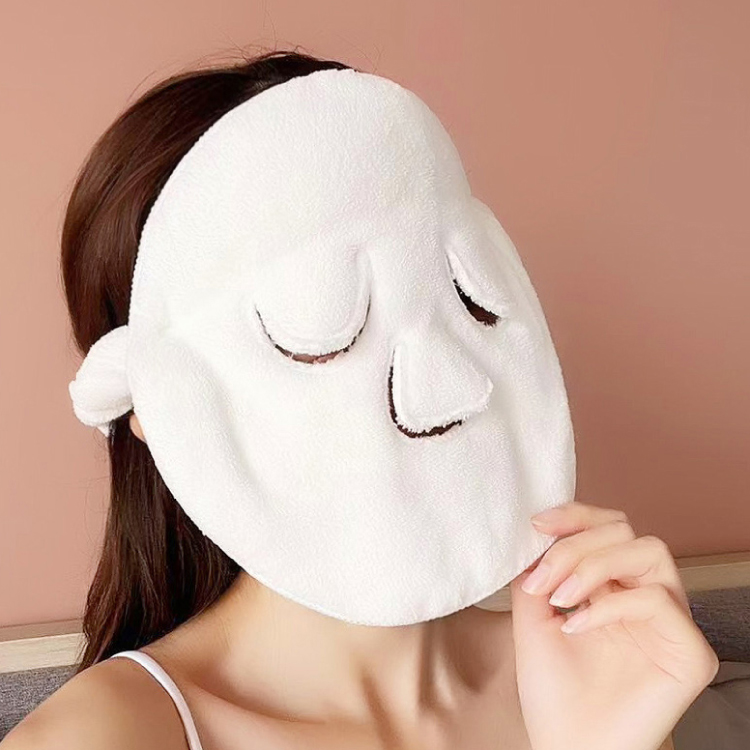 Three-Hole Heated Towel Face Mask, , large
