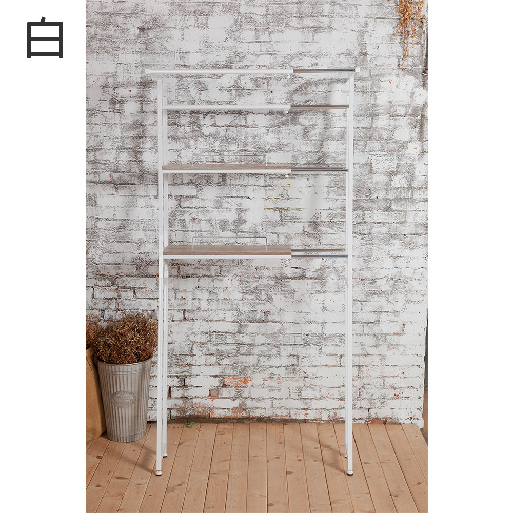 [拜爾家居]靠壁式洗衣機架 台灣製造MIT 洗衣機架 可伸縮 免打孔 靠壁式 伸縮架 洗衣機置物架 層架 伸縮層架, 白色, large