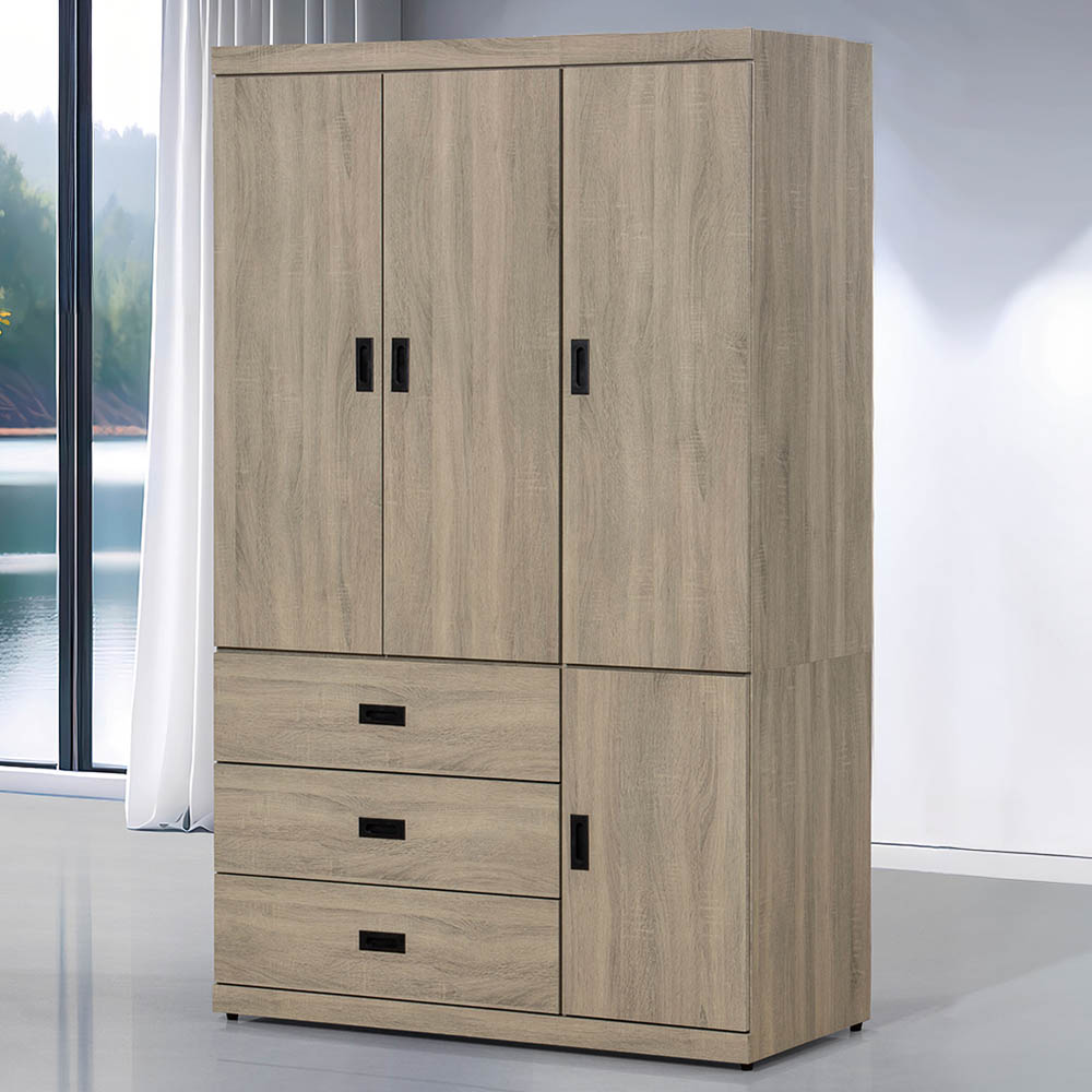 【Hampton 漢汀堡】卡恩詩灰梧桐4X7尺衣櫥, , large