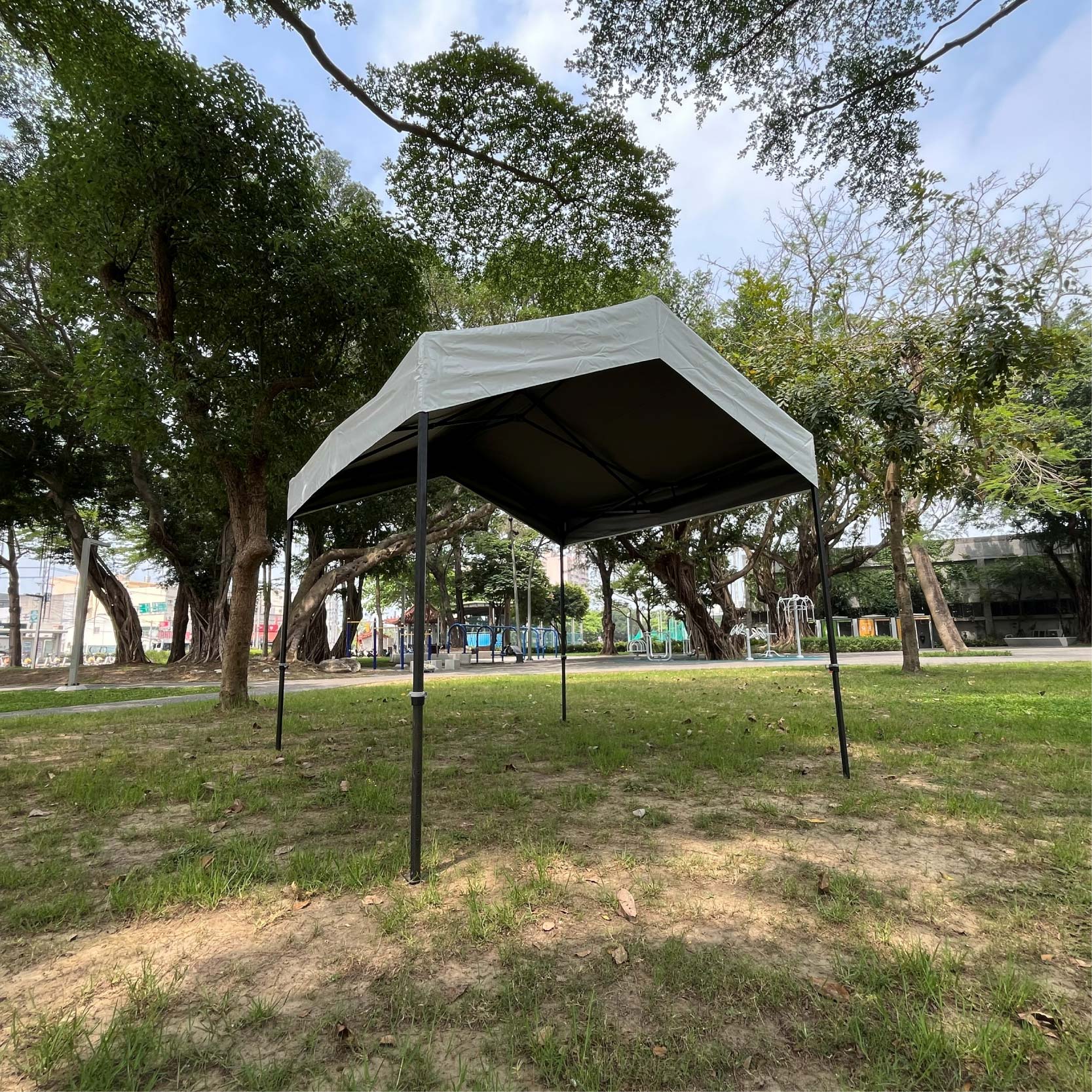 【振盛塑膠】六角山形帳（折疊式帳篷）/PVC夾網布六角骨架/白色, , large